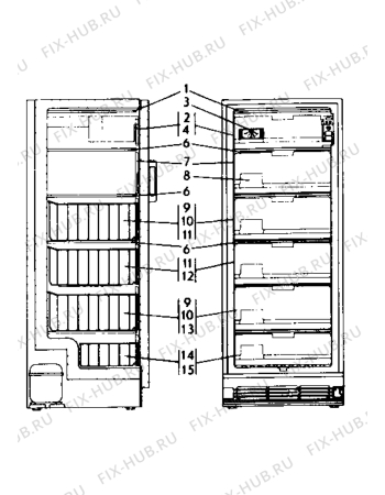 Взрыв-схема холодильника Electrolux TF968 - Схема узла Internal parts